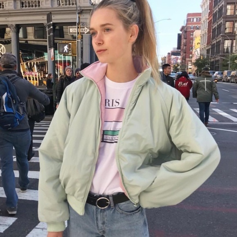 NWT Brandy Melville Faith Reversible Puffer Jacket